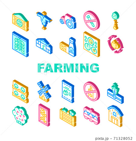 Organic Eco Farming Collection Icons Set Vector Organic Eco Farming Collection Icons Set Vector 71328052