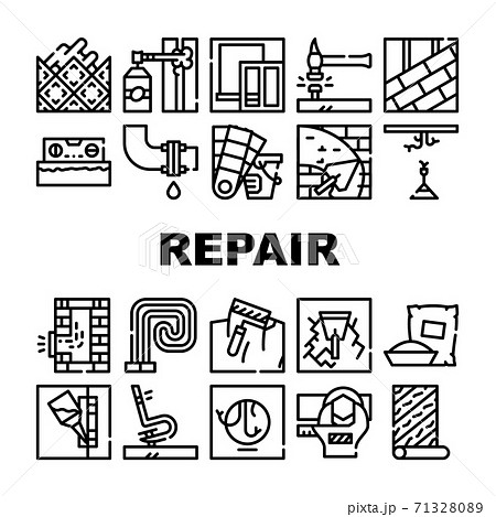 Bag repair service illustration icon set - Stock Illustration [77918011] -  PIXTA