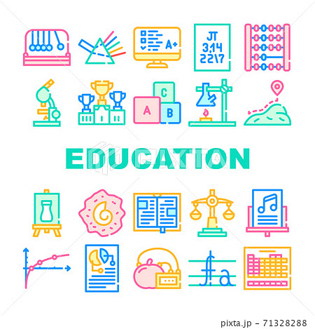 Education Science Collection Icons Set Vector Illustrations Education Science Collection Icons Set Vector Illustrations 71328288