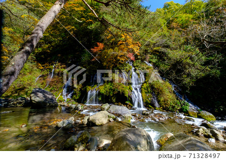 山梨・清里・紅葉の吐竜の滝 山梨・清里・紅葉の吐竜の滝 71328497