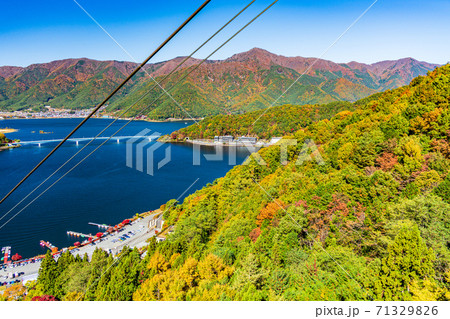 (山梨県)天上山公園から眺める河口湖 湖畔 (山梨県)天上山公園から眺める河口湖 湖畔 71329826