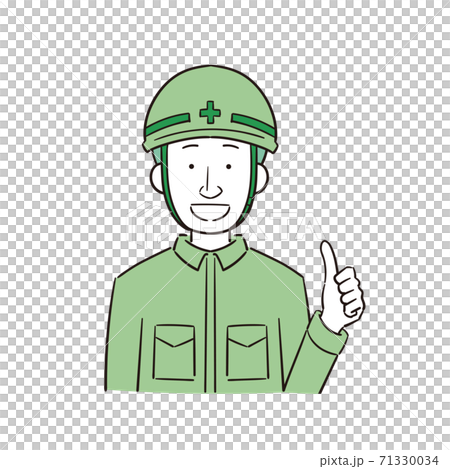 親指を上げる作業者のイラスト 71330034