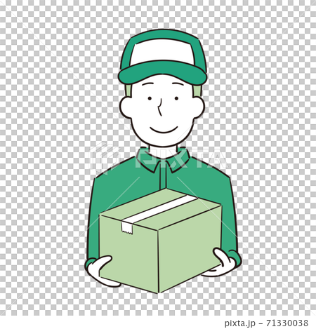 荷物を持つ男性宅配業者のイラスト 71330038