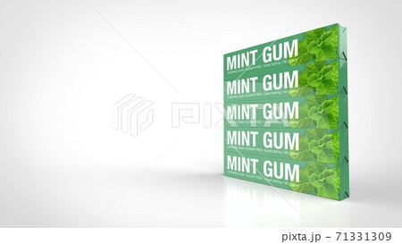 mint gum stacked right 3d rendering 71331309