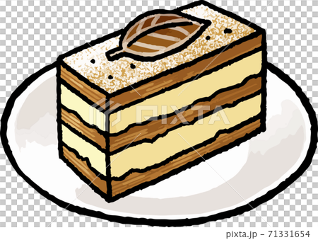 [Food illustration material] Millefeuille hand-drawn vector illustration 71331654