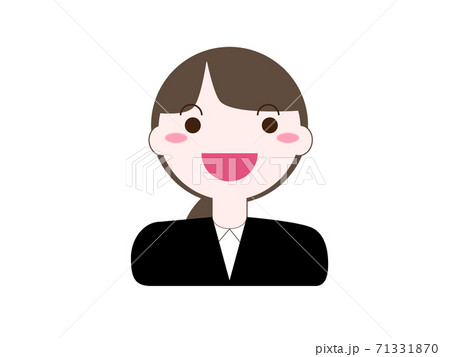 笑顔のジンプルなかわいいビジネススーツを着た若い20代の女性 71331870