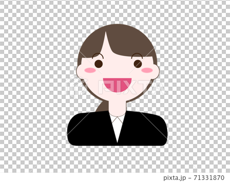 笑顔のジンプルなかわいいビジネススーツを着た若い20代の女性 71331870