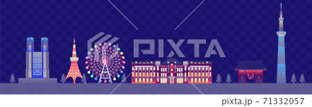 東京城市景觀（夜景/照明） 71332057
