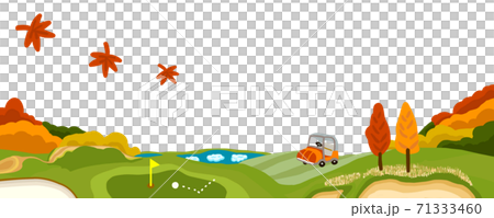 落葉跳舞秋葉秋季高爾夫球場全景 71333460