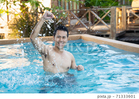 the man swimming in the pool, sport concept 71333601