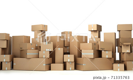 Cardboard boxes on pallet delivery and transportation logistics storage 3d render image Cardboard boxes on pallet delivery and transportation logistics storage 3d render image 71335763