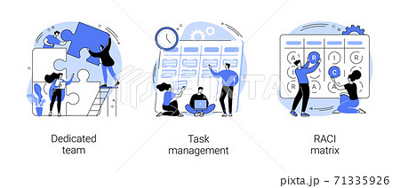 Developers team management abstract concept vector illustrations. Developers team management abstract concept vector illustrations. 71335926