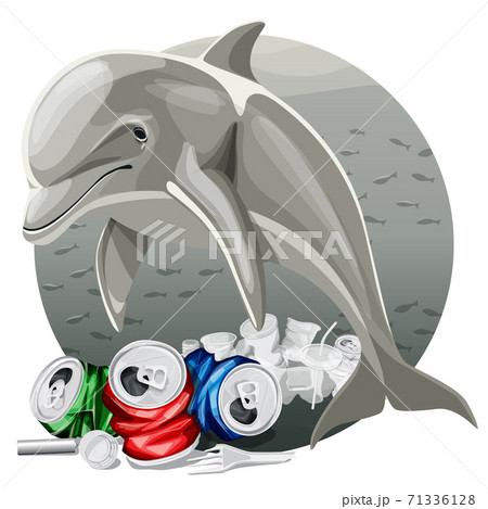 Environment Pollution Illustration And Dolphin 71336128