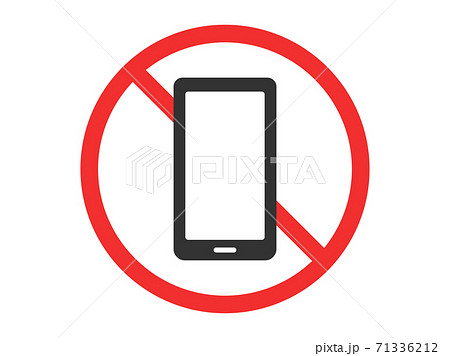 スマートフォン禁止のアイコンイラスト スマートフォン禁止のアイコンイラスト 71336212
