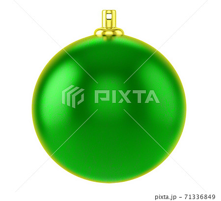 Green christmas ball isolated on white background, 3d illustration 71336849