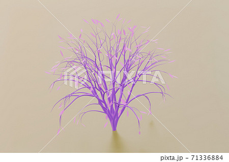fantasy purple bush or tree, 3d render 71336884
