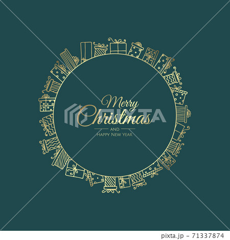 Merry Christmas Abstract Card with Frame. Xmas sale, holiday web banner. Merry Christmas Abstract Card with Frame. Xmas sale, holiday web banner. 71337874