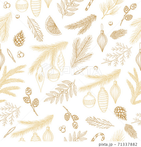 Seamless pattern with Christmas elements. Vector illustration. 71337882