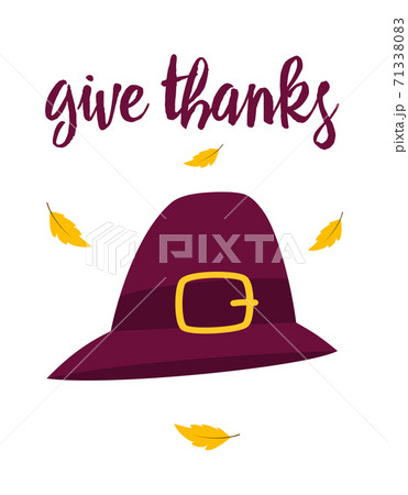 thanksgiving card with hat isolated, vector illustration 71338083