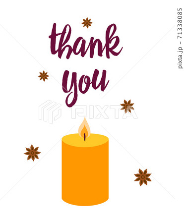 thanksgiving card with cute candle, vector illustration 71338085