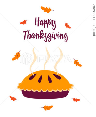 thanksgiving card with pie isolated, vector illustration thanksgiving card with pie isolated, vector illustration 71338087