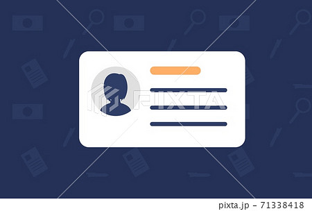 ID card icon. Information identification card with secure pass personal of character. 71338418