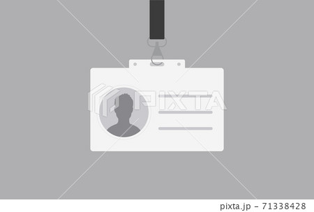 Office ID card template. Working identification card company employee secure pass with personal character information. 71338428