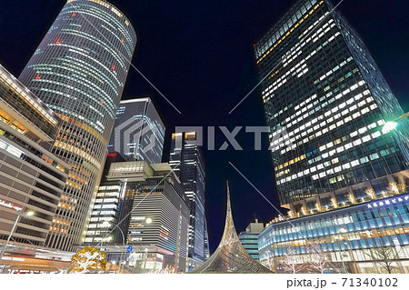 【愛知県】名古屋駅前の夜景 71340102