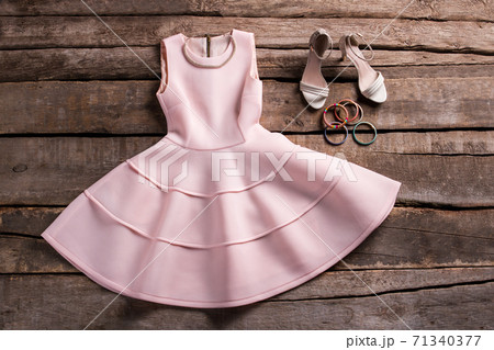 Dress with shoes and necklace. 71340377