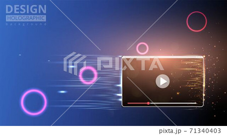 Video, ;aptop or pc screen play button,online Streaming preview template, happy live, social media concept 71340403