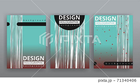 Abstract page templates set, retro wave creative hipster, neon and gradient colors 71340406