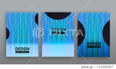 Abstract page templates set, retro wave creative hipster, neon and gradient colors 71340407