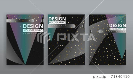 Abstract page templates set, retro wave creative hipster, neon and gradient colors 71340410