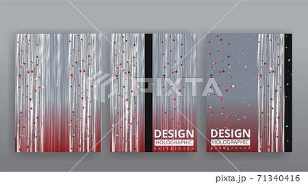 Abstract page templates set, retro wave creative hipster, neon and gradient colors 71340416