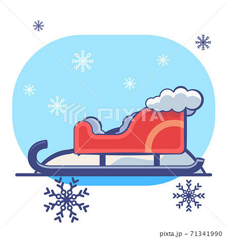 Red Santa sledge on white isolated backdrop 71341990