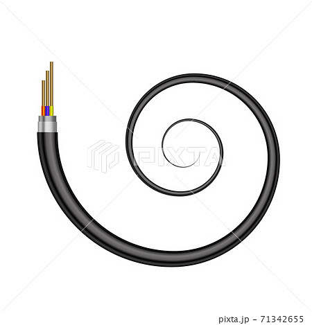 Coaxial Digital Cable Isolated on White Background 71342655