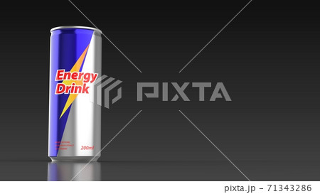Energy Drink Black Background Front Left 3d Renderのイラスト素材