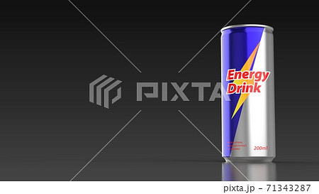 Energy Drink Black Background Front Right 3dのイラスト素材