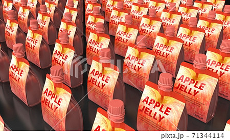 Spout pouch apple multiple black background 3d Spout pouch apple multiple black background 3d 71344114