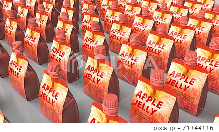 Spout pouch apple multiple 3d rendering Spout pouch apple multiple 3d rendering 71344116