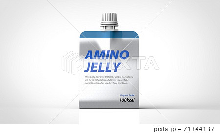 Spout pouch amino jelly front 3d rendering Spout pouch amino jelly front 3d rendering 71344137