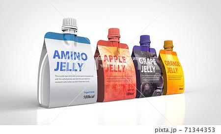 Spout pouch 4 flavors 3d rendering 71344353