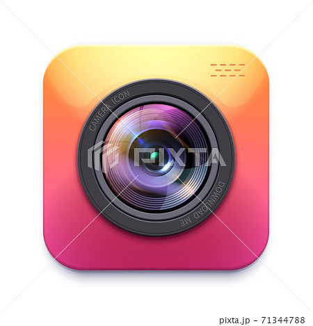 Photo or video camera icon, isolated vector emblem 71344788