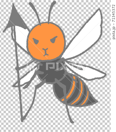 狩りに行くスズメバチ 灰色 のイラスト素材