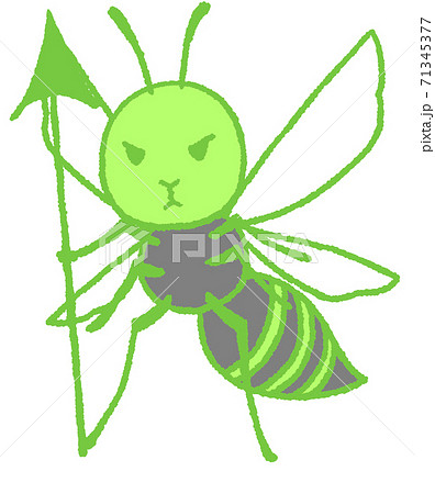 Wasp going hunting (green) - Stock Illustration [71345377] - PIXTA