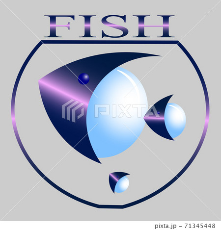 creative logo of seafood or aquarium fish in the form of abstract fish in the aquarium 71345448