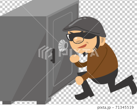 小偷打破保險箱的圖像插圖 71345519