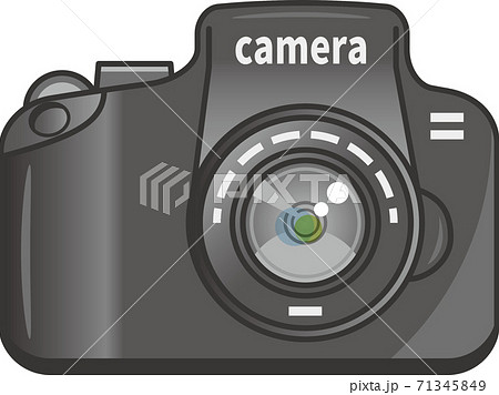 デジタルカメラのイメージイラスト 正面 のイラスト素材
