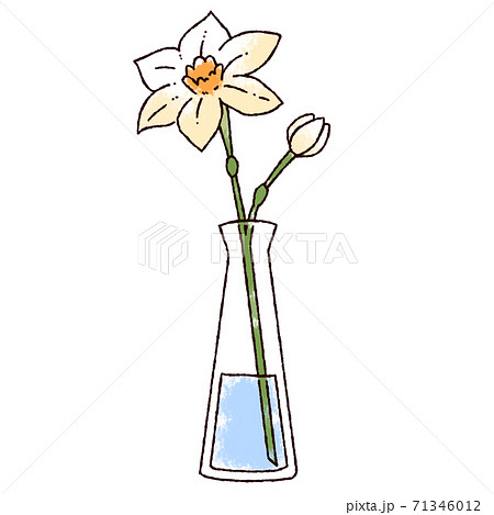 水仙の一輪挿しのイラスト素材 水仙の一輪挿しのイラスト素材