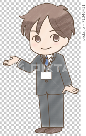 穿著西裝的男士的指導姿勢插圖 71346411
